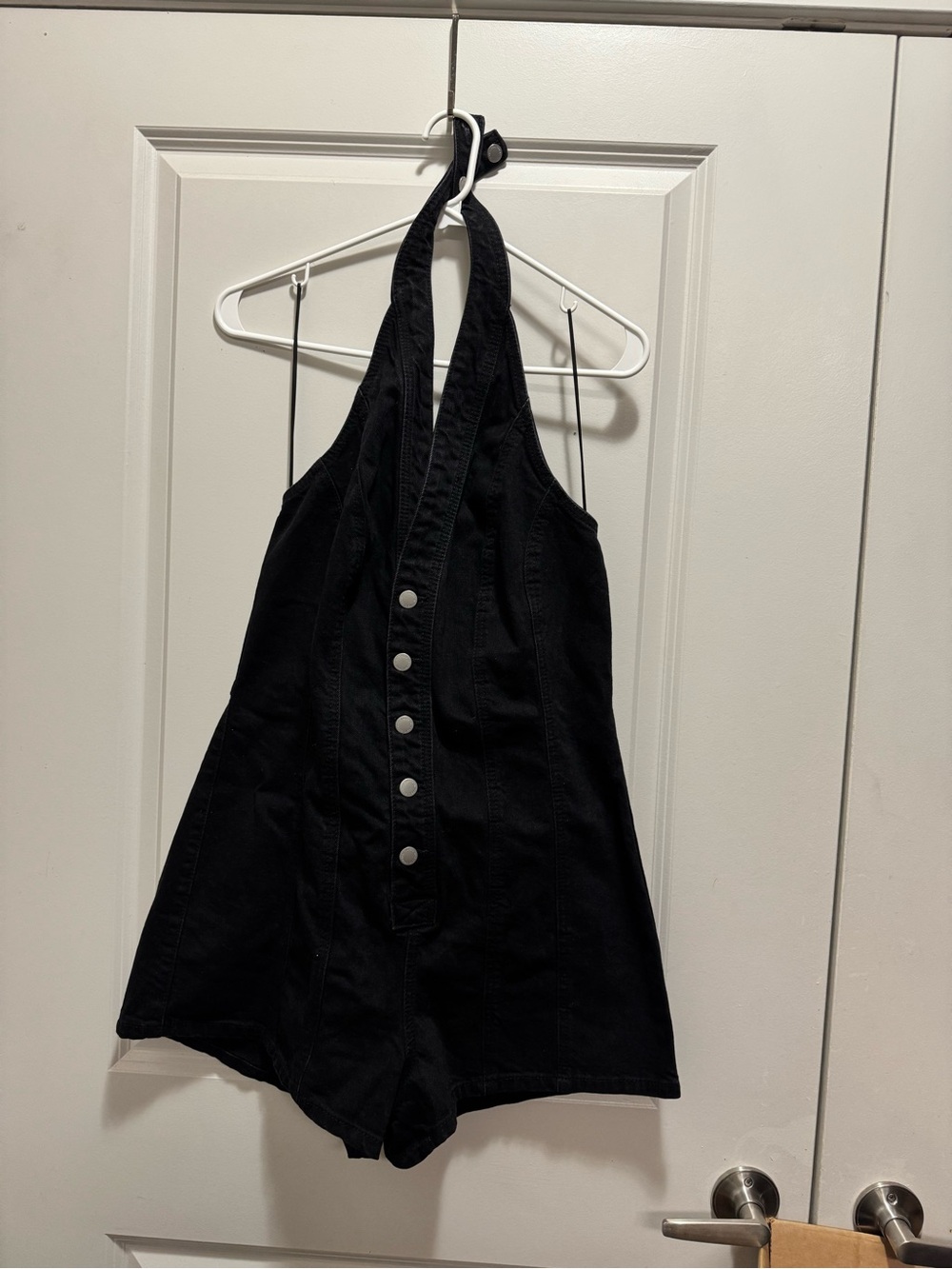 & Other Stories Black Halter Button Romper